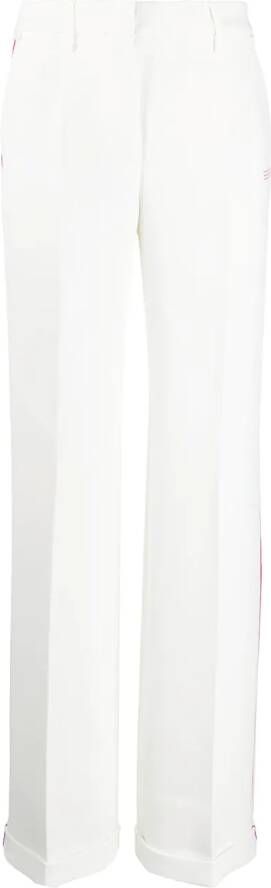 Off-White Pantalon met contrasterende afwerking Wit