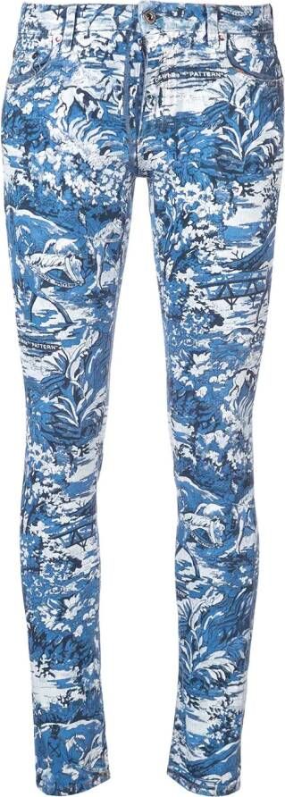 Off-White printed skinny jeans Blauw
