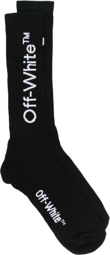 Off-White Ribgebreide sokken Zwart