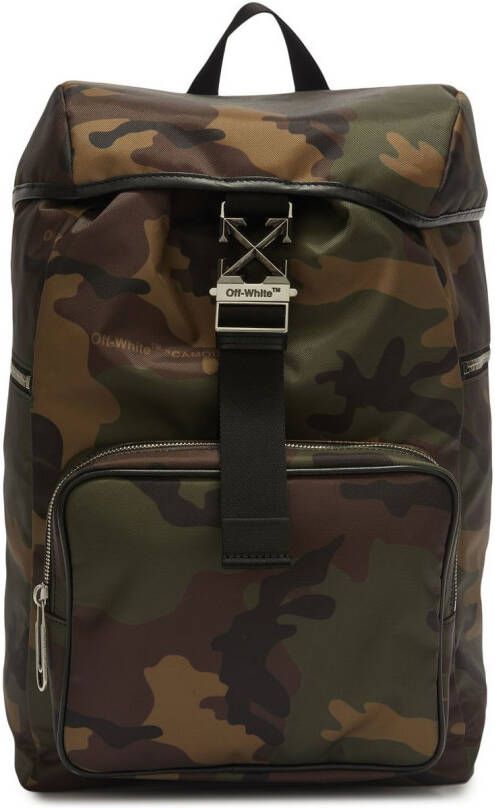Off-White Rugzak met camouflageprint Bruin