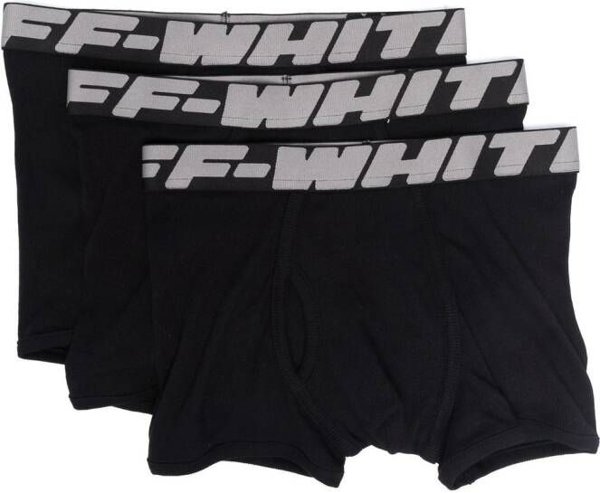 Off-White Set van drie boxershorts Zwart