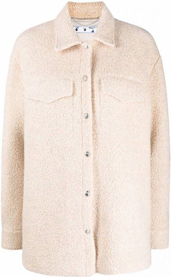 Off-White Shirtjack met lange mouwen Beige