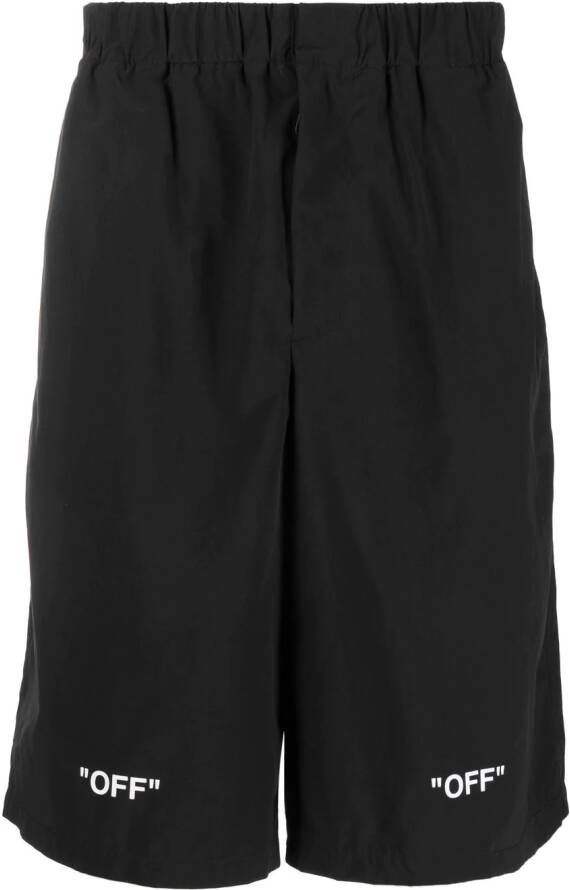 Off-White Shorts met logoprint Zwart