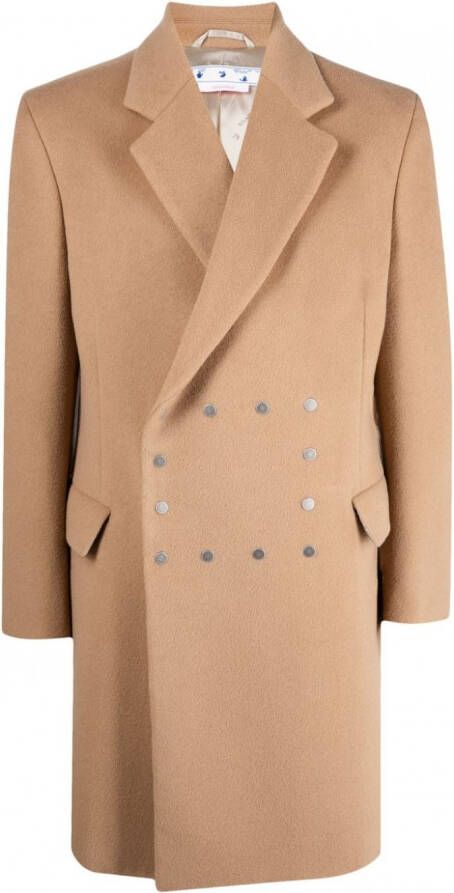 Off-White Jas met dubbele rij knopen Beige
