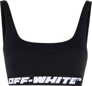 Off-White Sport-bh met logoband Zwart