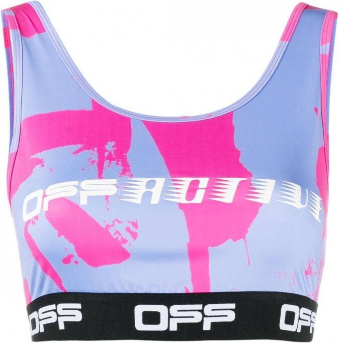 Off-White Sport-bh met logoprint Roze