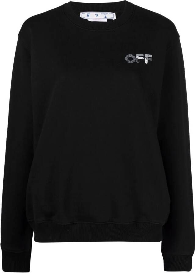 Off-White Sweater met logo Zwart