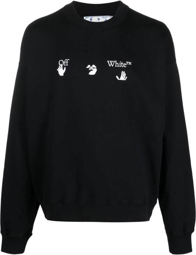Off-White Sweater met logo Zwart