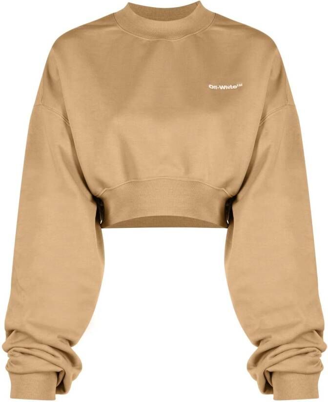 Off-White Sweater met logoprint Bruin
