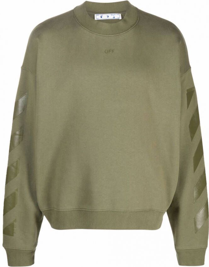 Off-White Sweater met pijlprint Groen