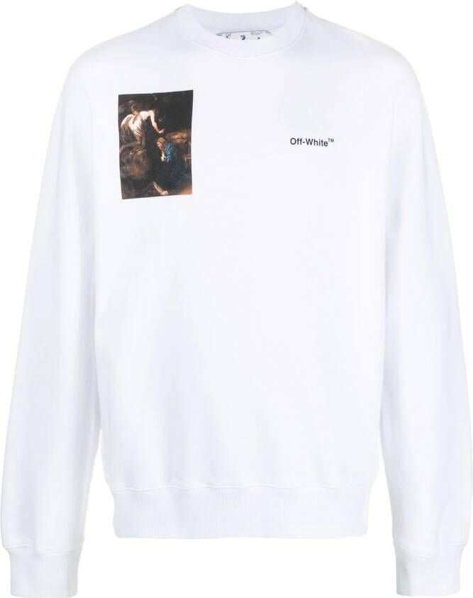 Off-White Sweater met print Wit