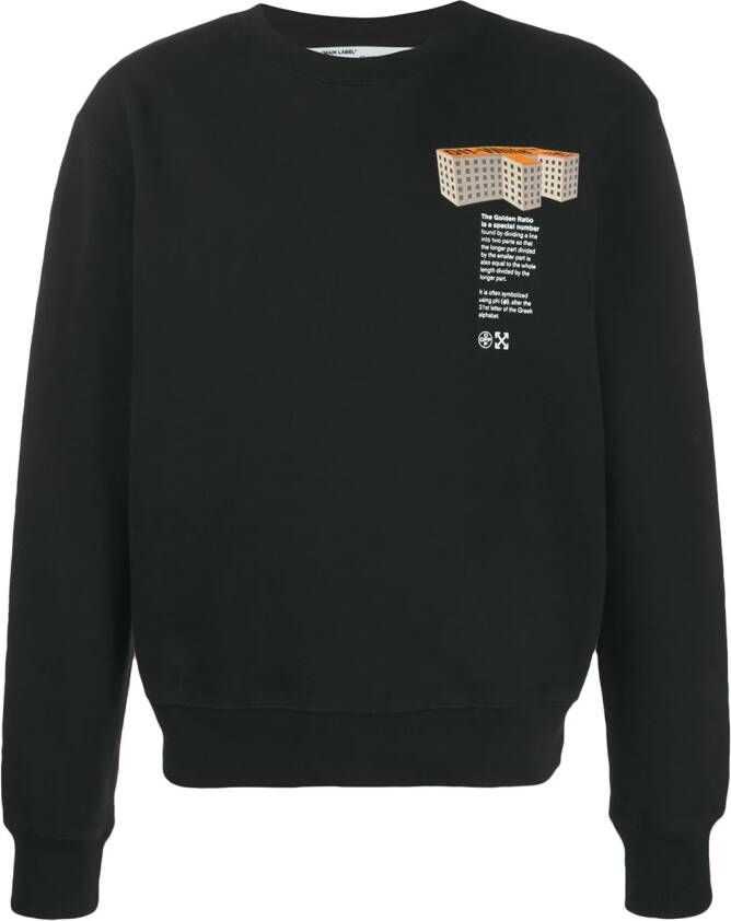 Off-White Sweater met print Zwart
