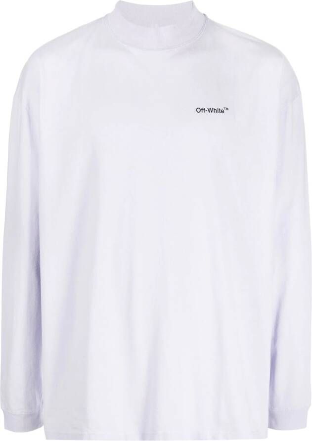 Off-White T-shirt met col Paars