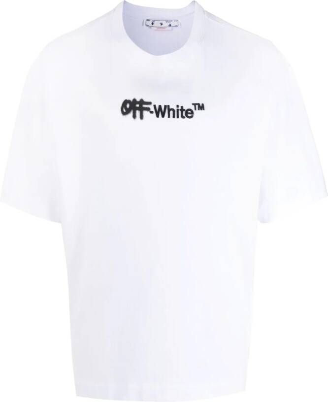 Off White T-shirt OMAA120F22Jer002 White Heren
