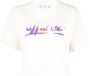 Off White Bijgesneden t-shirt met logo Beige Dames - Thumbnail 2