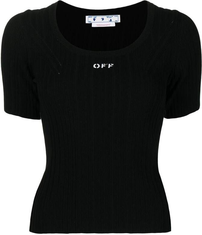 Off-White T-shirt met logoprint Zwart