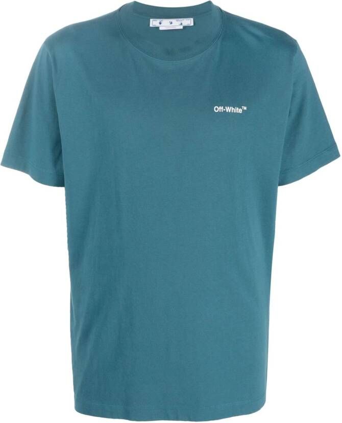 Off-White T-shirt met pijlprint Blauw