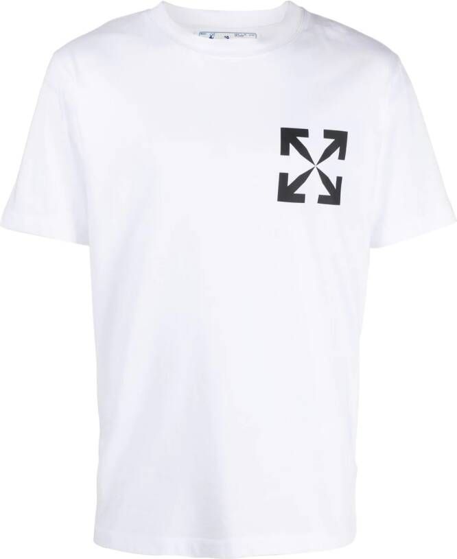 Off-White T-shirt met pijlprint Wit