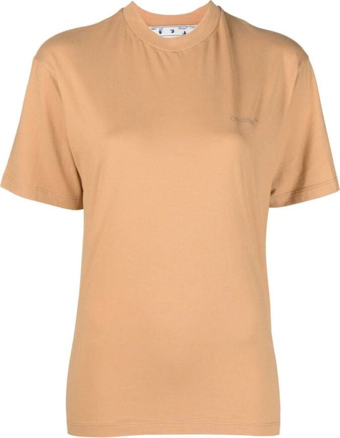 Off-White T-shirt met print Oranje
