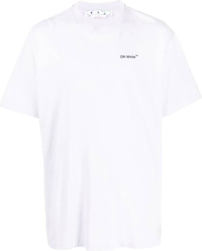 Off-White T-shirt met print Paars