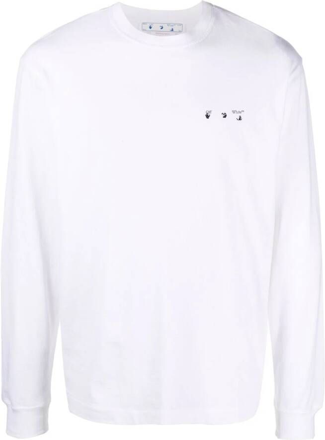 Off-White T-shirt met print Wit