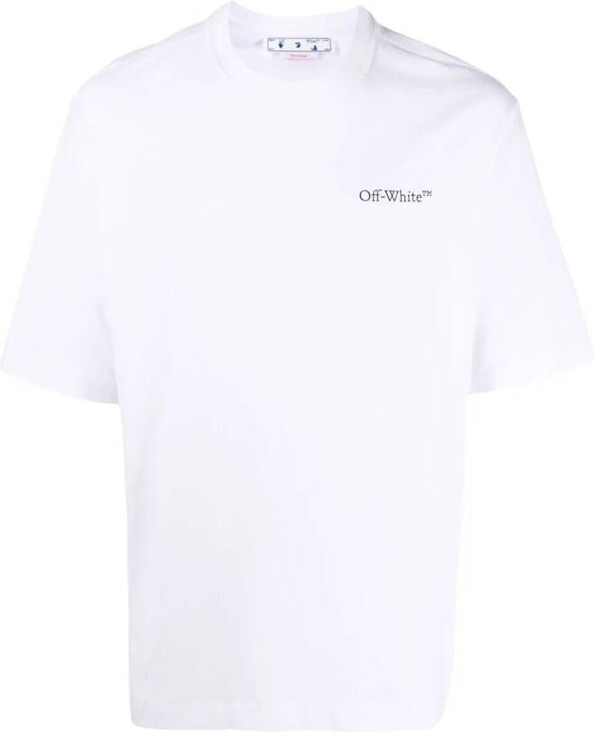 Off-White T-shirt met print Wit