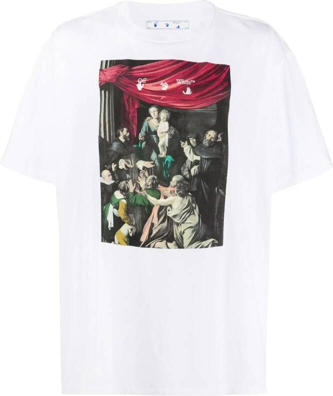 Off-White T-shirt met print Wit