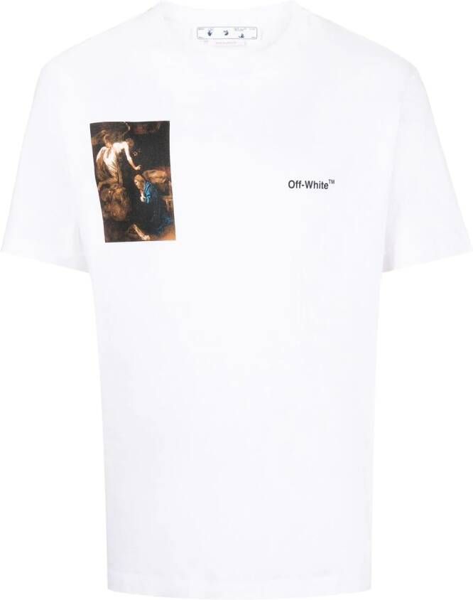 Off-White T-shirt met print Wit