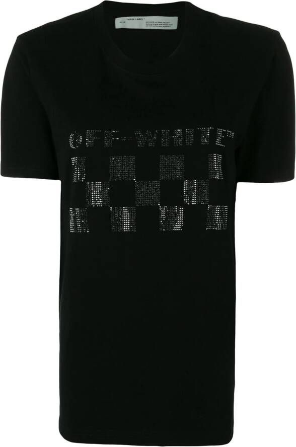 Off-White T-shirt verfraaid met logoprint Zwart
