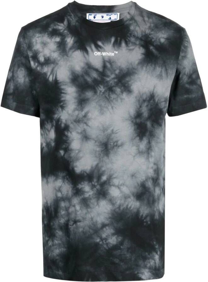 Off-White T-shirt met tie-dye print Grijs