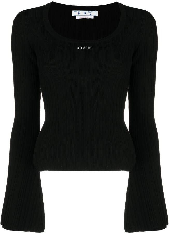 Off-White Top met logoprint Zwart