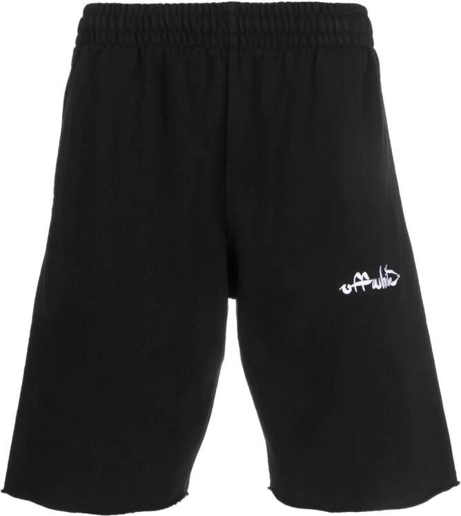 Off-White Trainingsshorts met logoprint Zwart