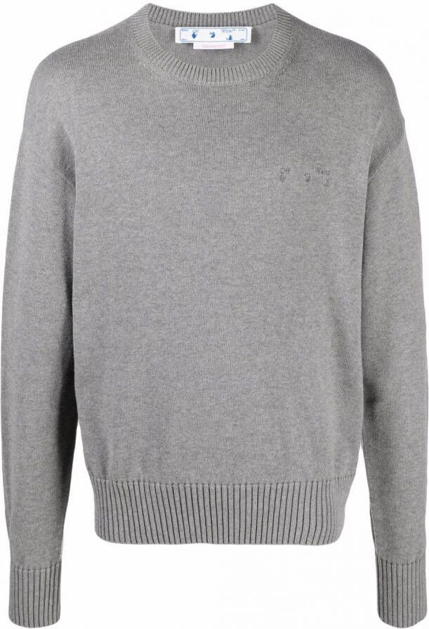 Off-White Trui met geborduurd logo Grijs