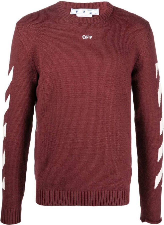 Off-White Trui met ronde hals Rood