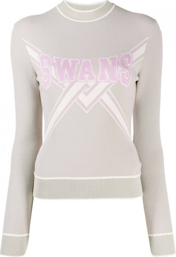 Off-White Trui met zwanen print Beige