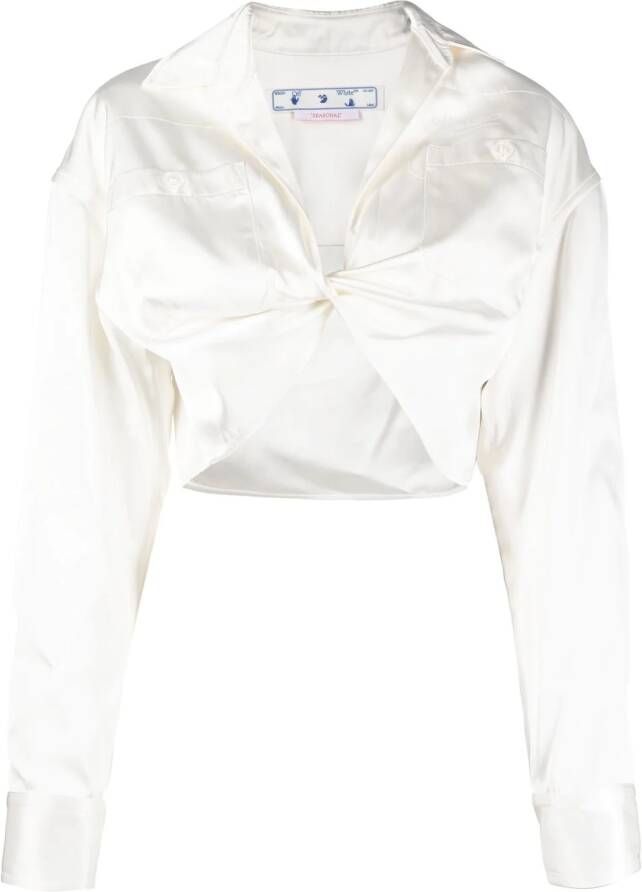 Off-White Cropped blouse Wit