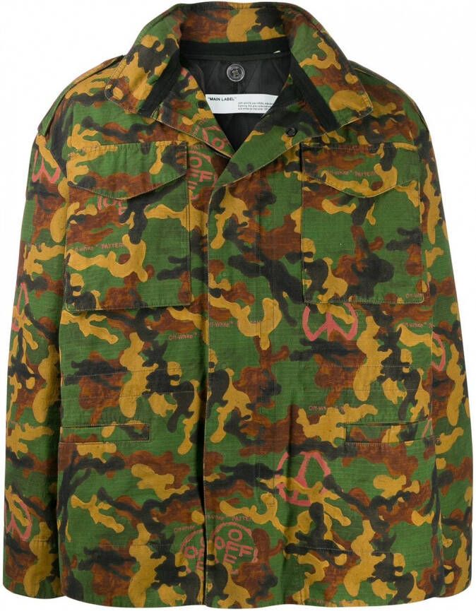 Off-White Veldjack met camouflageprint Veelkleurig