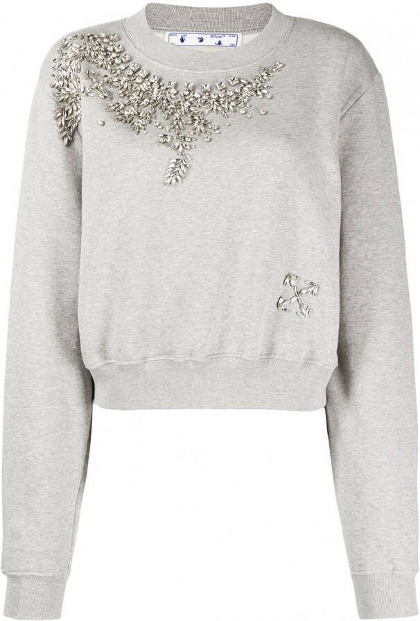 Off-White Verfraaide sweater Grijs