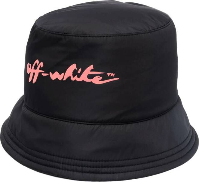 Off-White Vissershoed met print Zwart