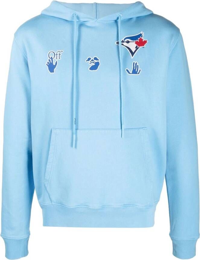 Off-White x MBL Blue Jays hoodie met logoprint Blauw
