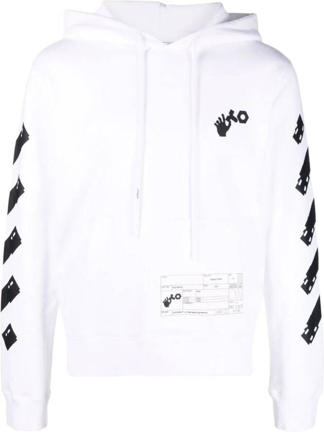 Off-White x teenage engineering hoodie met logopatch Wit