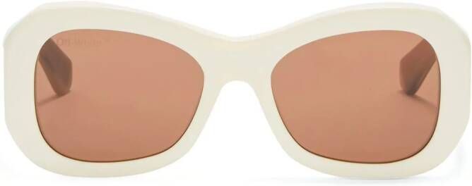 Off-White Eyewear Zonnebril met logoprint Bruin