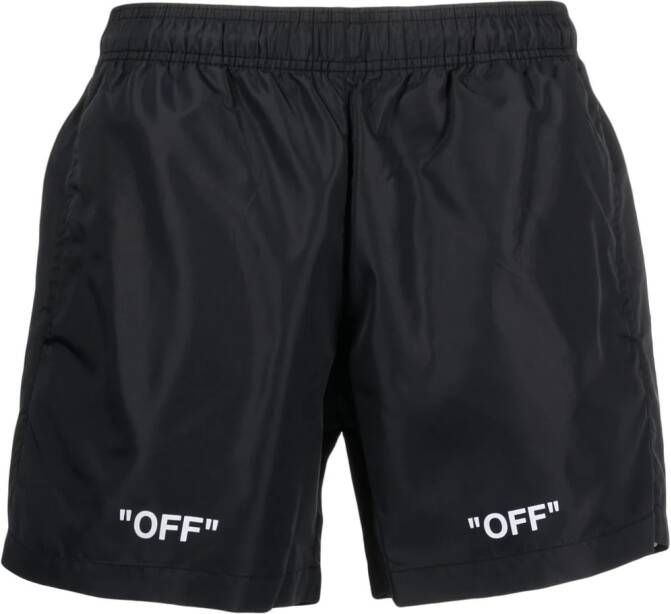 Off-White Zwembroek met logoprint Zwart