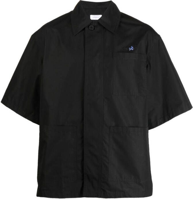 Off-White Overhemd met geborduurd logo Zwart