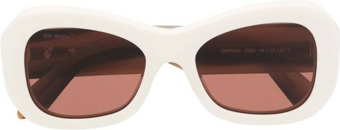 Off-White Pablo zonnebril met rond montuur Wit