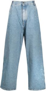 Off-White PAINT WIDE LEG TAPERED JEANS Blauw