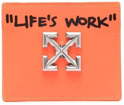 Off-White Pasjeshouder met logoplakkaat Oranje