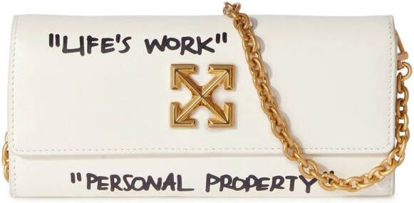 Off White Jitney portemonnee aan ketting Beige Dames