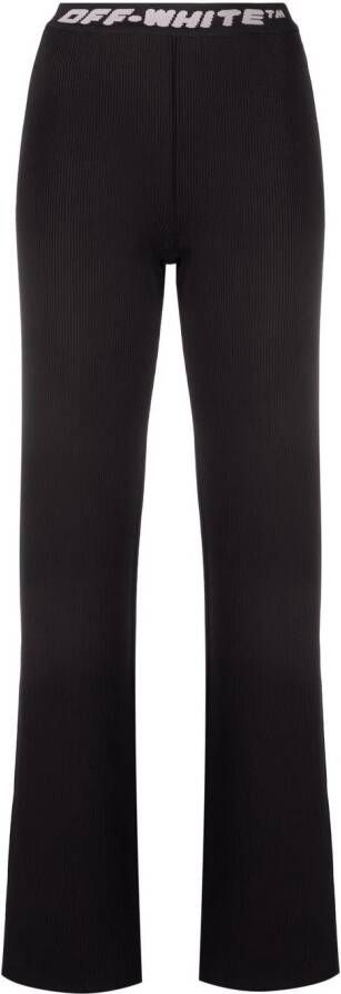 Off-White Ribgebreide broek Zwart