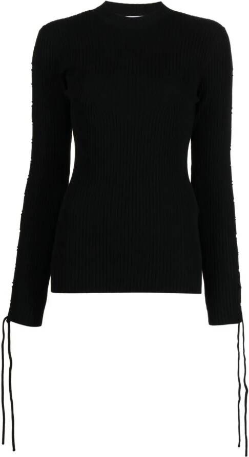 Off-White Ribgebreide top Zwart